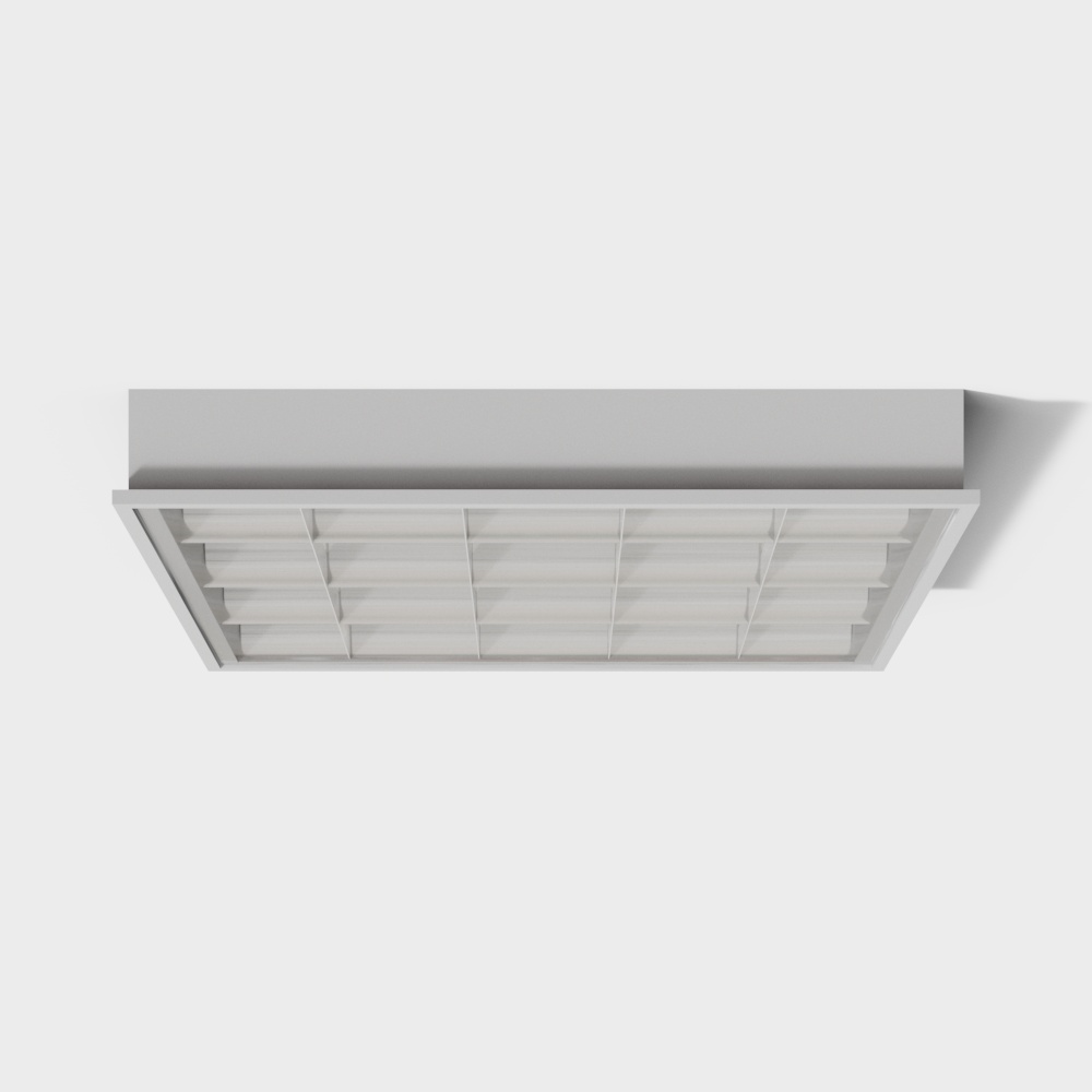 现代格栅灯3D模型