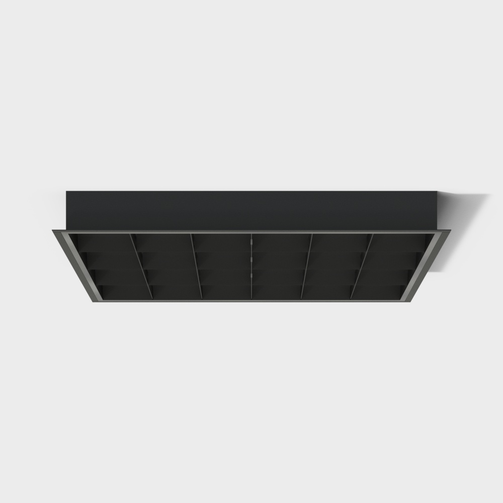 现代格栅灯3D模型