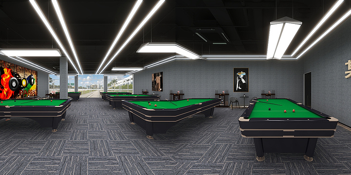情有独仲-台球厅-装修设计方案