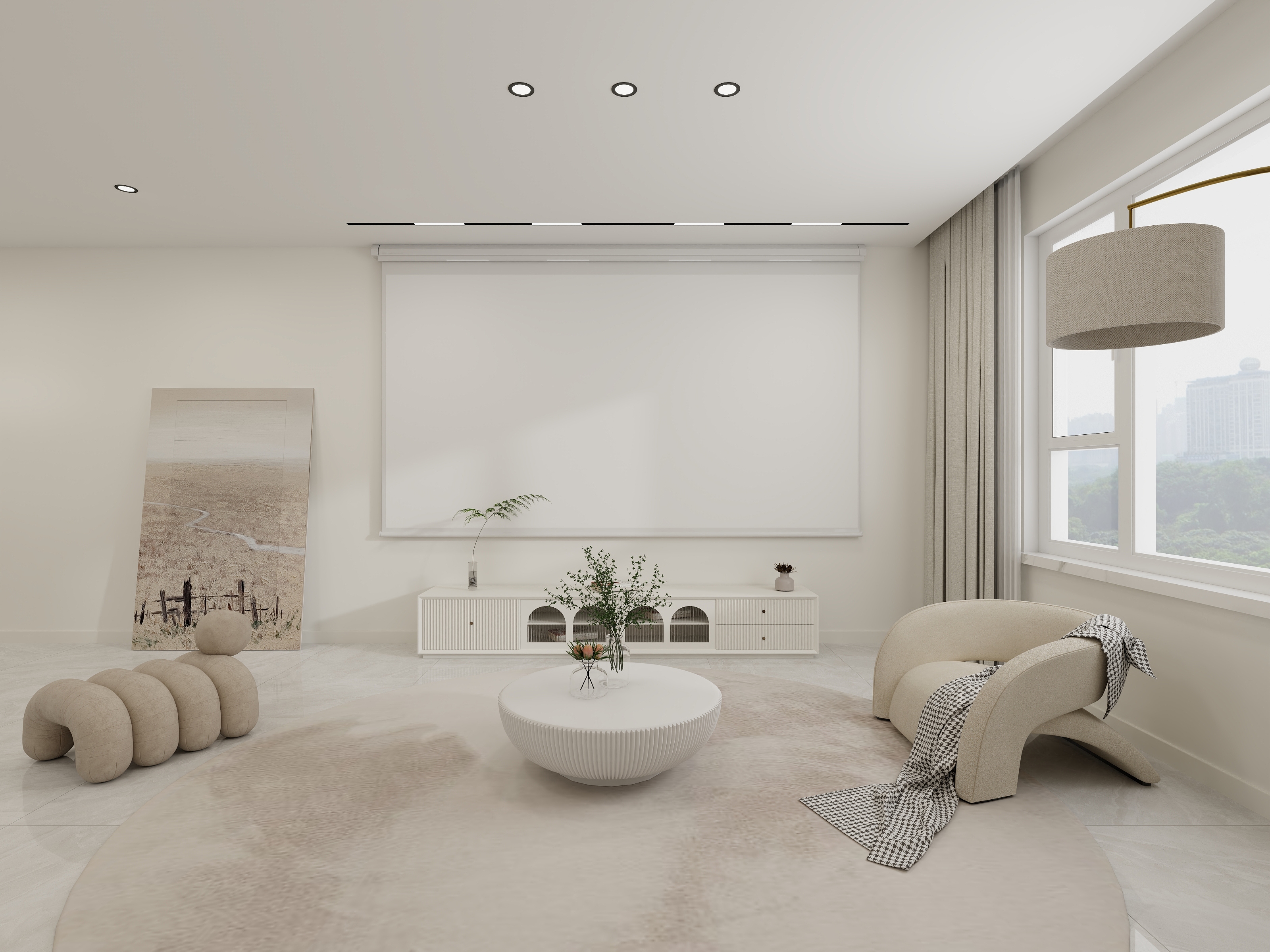 一米阳光1935-信德臻悦76㎡奶油风-装修设计方案