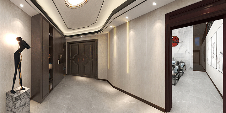 诗嘉空间设计-三层中式-装修设计方案