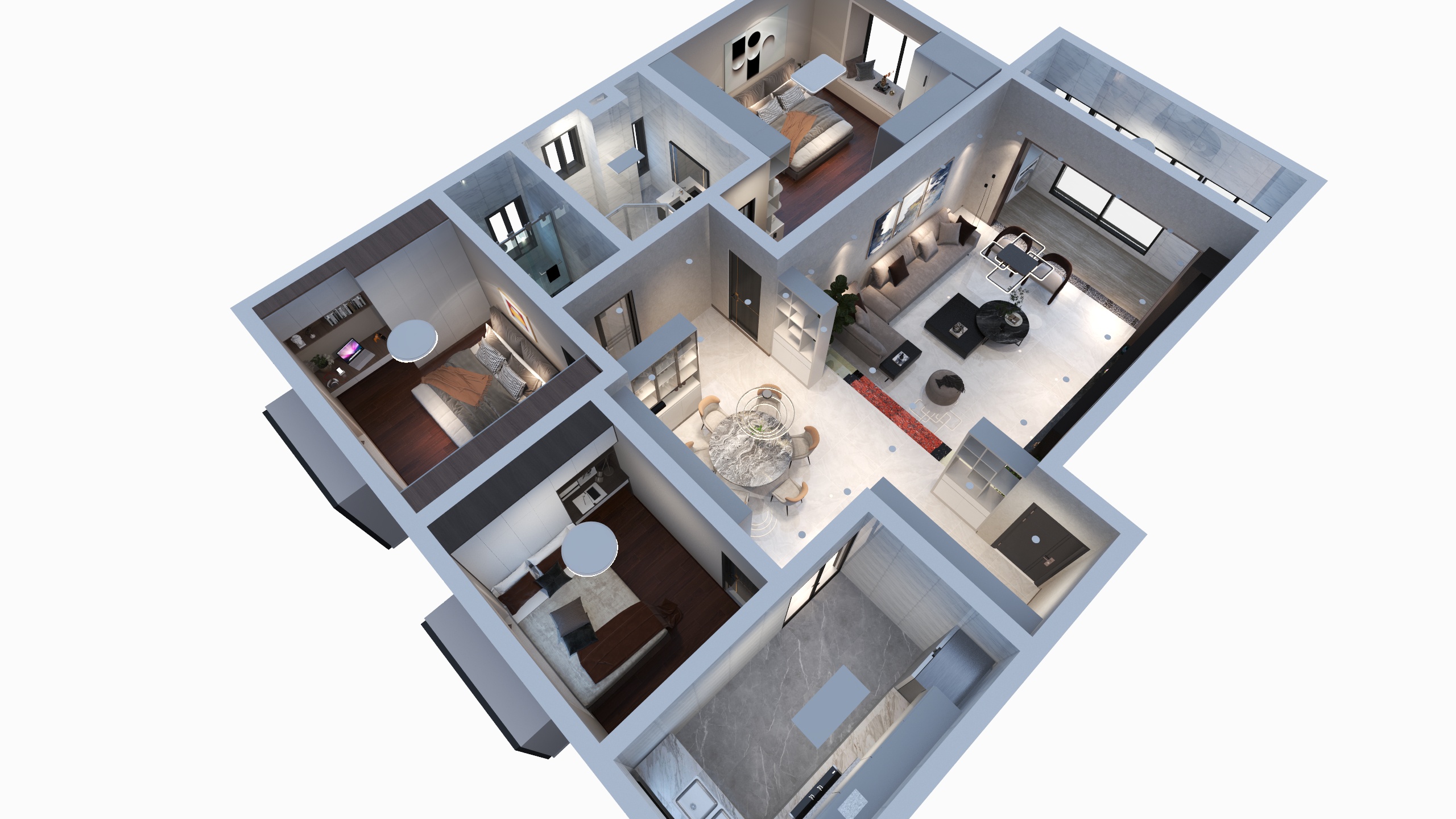 月冷D清风-荟萃雅苑302-150-装修设计方案