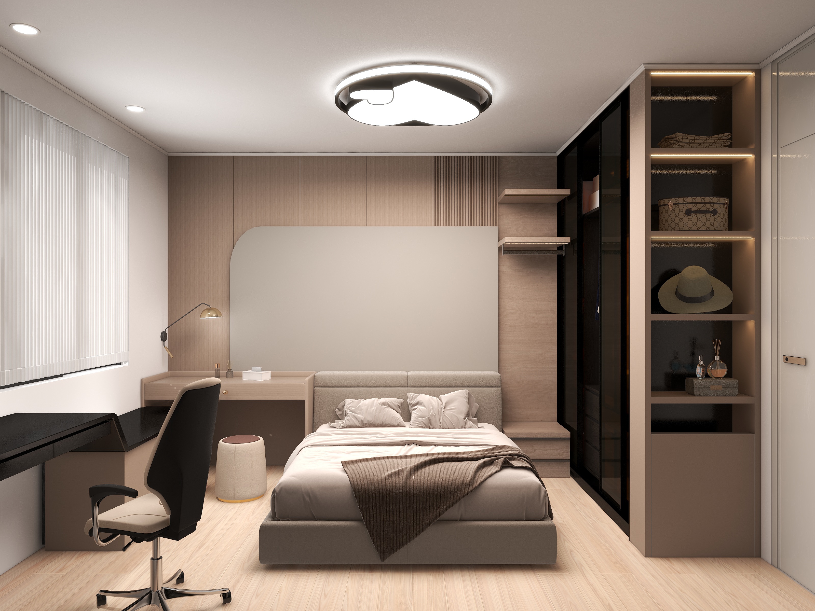 土拨鼠爱设计-枫荷铂俪69㎡3室装修效果图