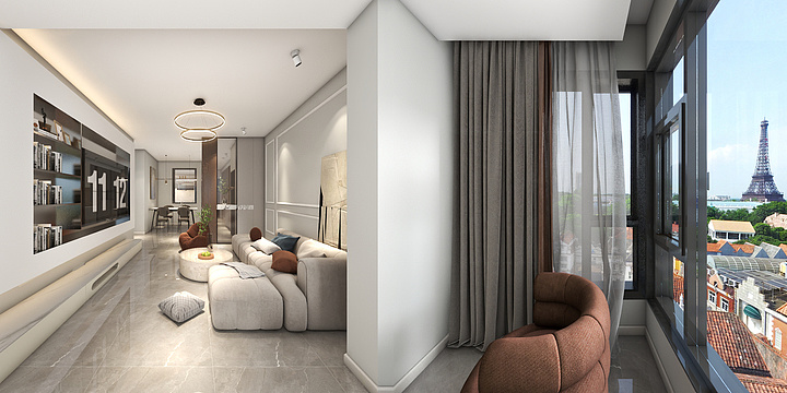 设计师陈佳鑫-珠江御景曹先生效果图-装修设计方案