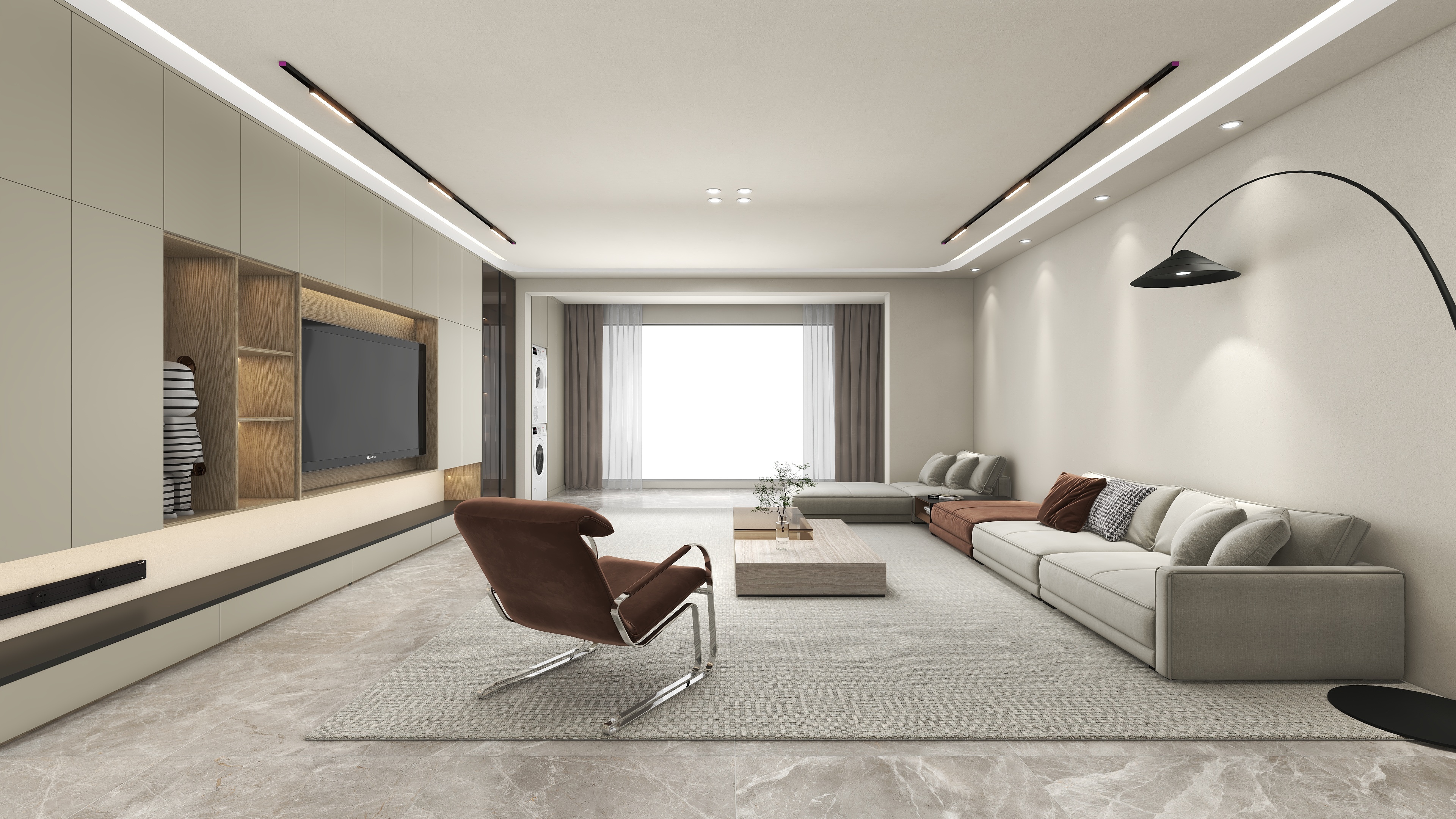 佛山蓝桥定制-194平-现代极简装修效果图