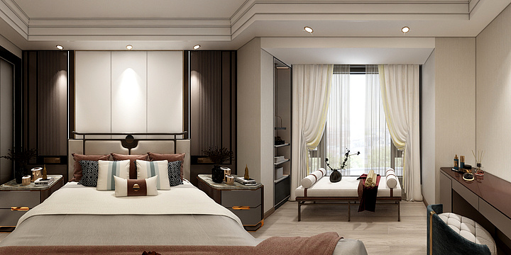 设计师尹丁港-龙熙花园998样板间-装修设计方案