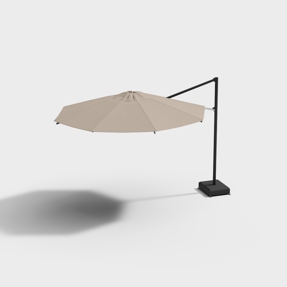 Outdoor Parasol 3D Model in Beige Finish
