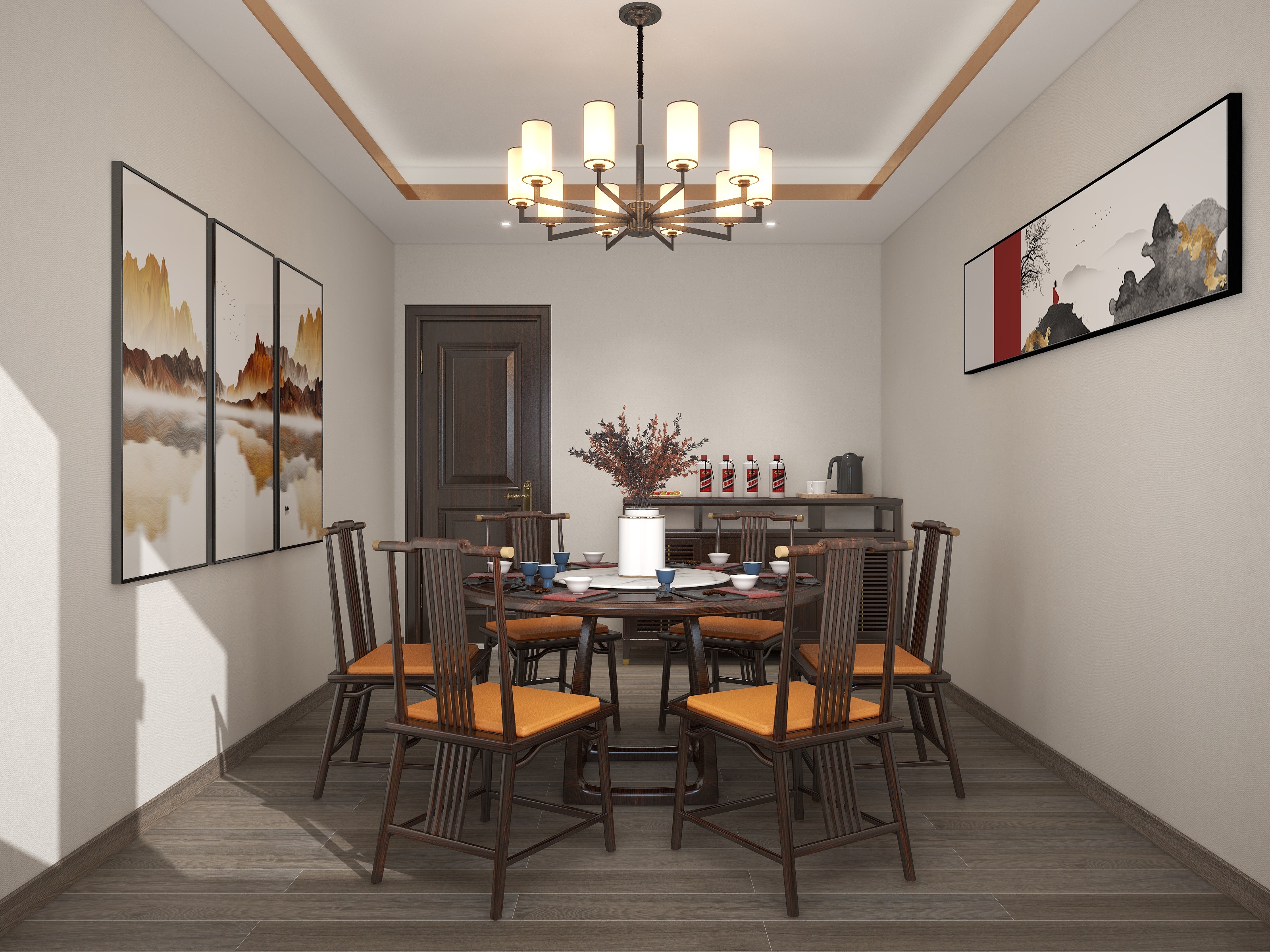 ML-Design-15平新中式餐厅-装修设计方案