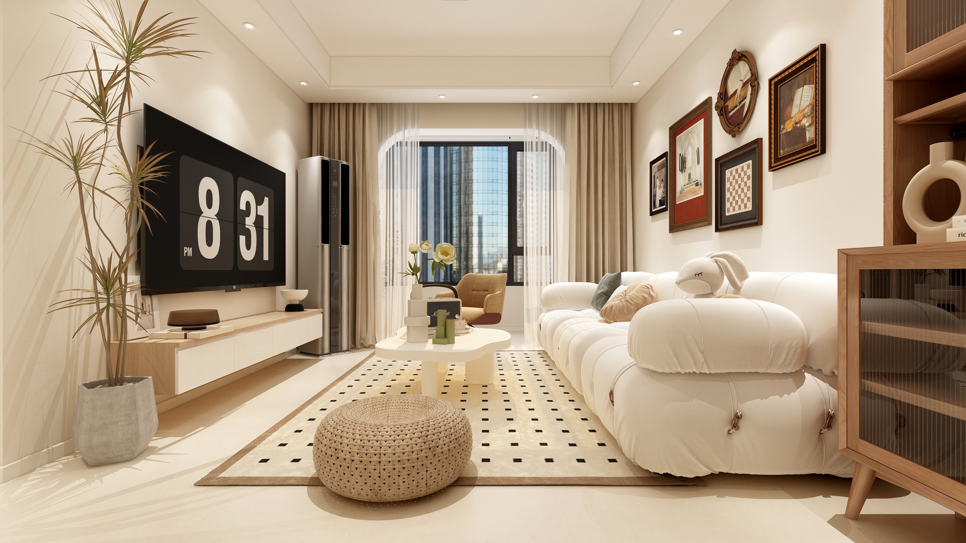 至简名设-文稳康-《邯郸*翰林琴苑》70平奶油现代|三居室装修效果图