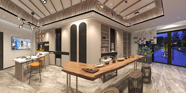 米格空间美学-紫煜臻城门面-装修设计方案