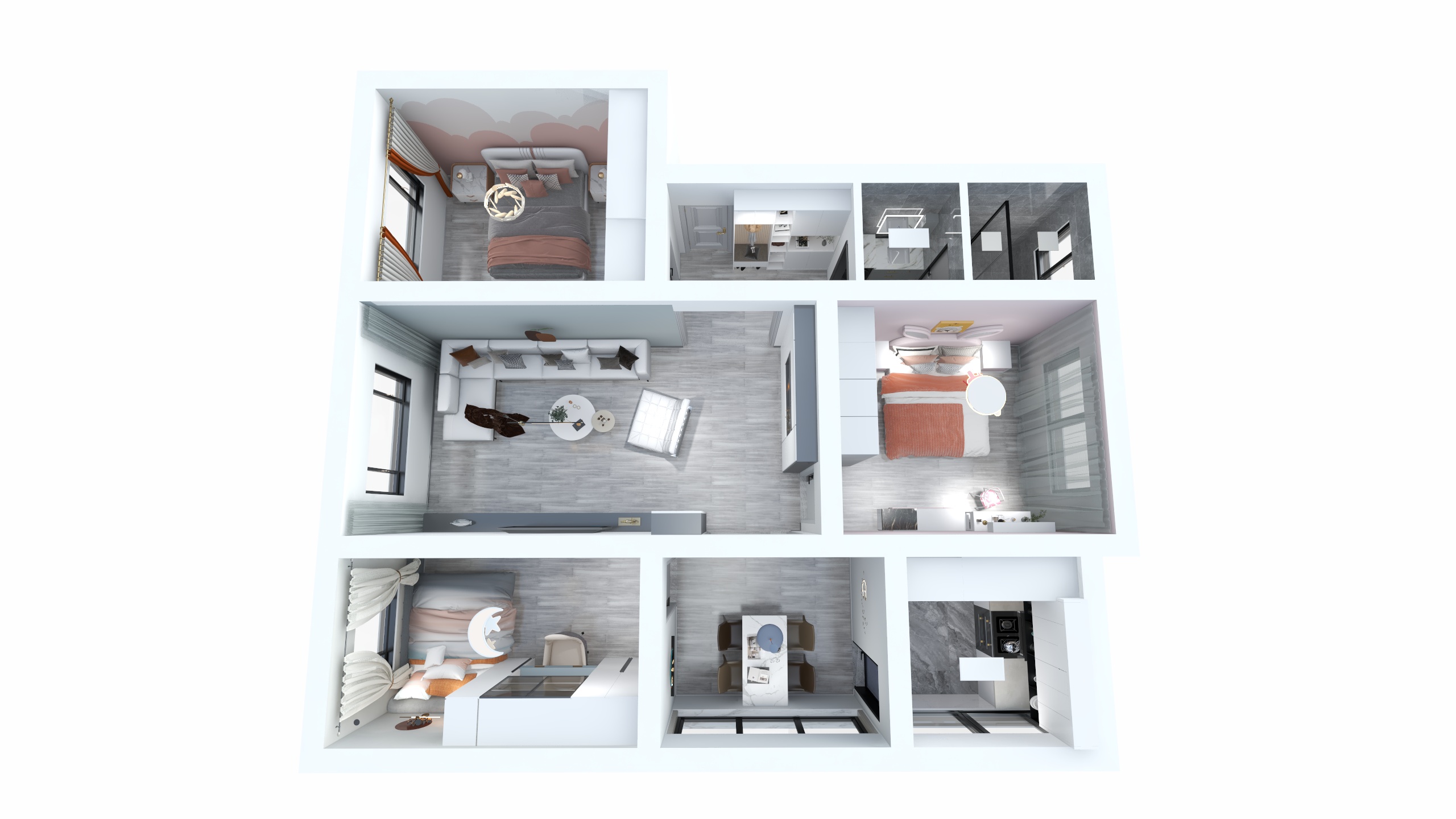 宁陕嘉韵装饰装修幺哥-石泉县城关镇一小何婷女士雅居翻新装修设计方案2-装修设计方案