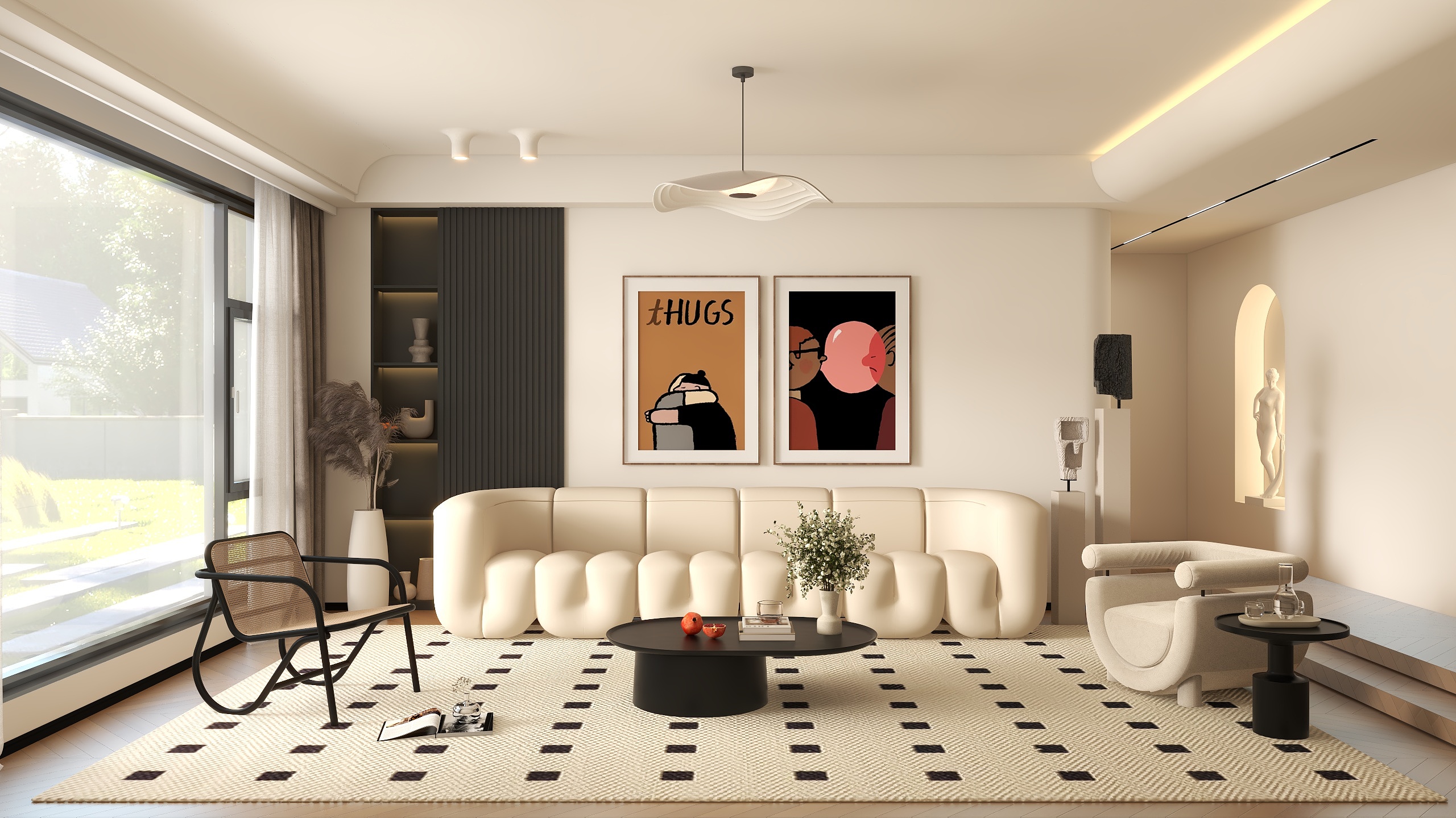 书涵工作室-法式客厅8.7日2.0灯光-装修设计方案