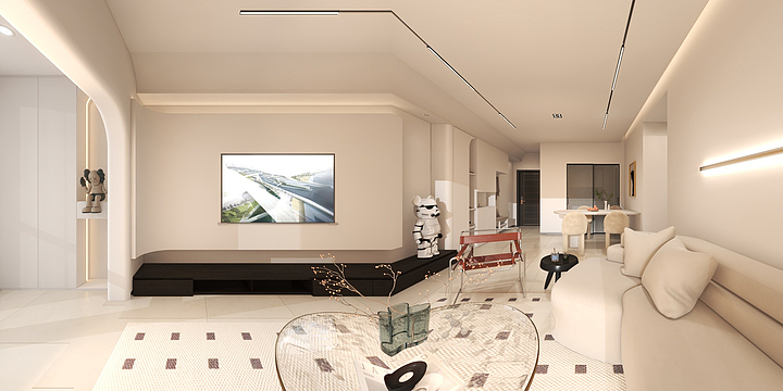 谢天成-佳晟装饰-优筑天府城108㎡奶油风-装修设计方案