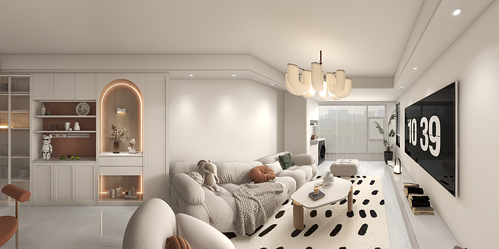 Fear of God-钱隆华府7-1-1702-奶油风-装修设计方案