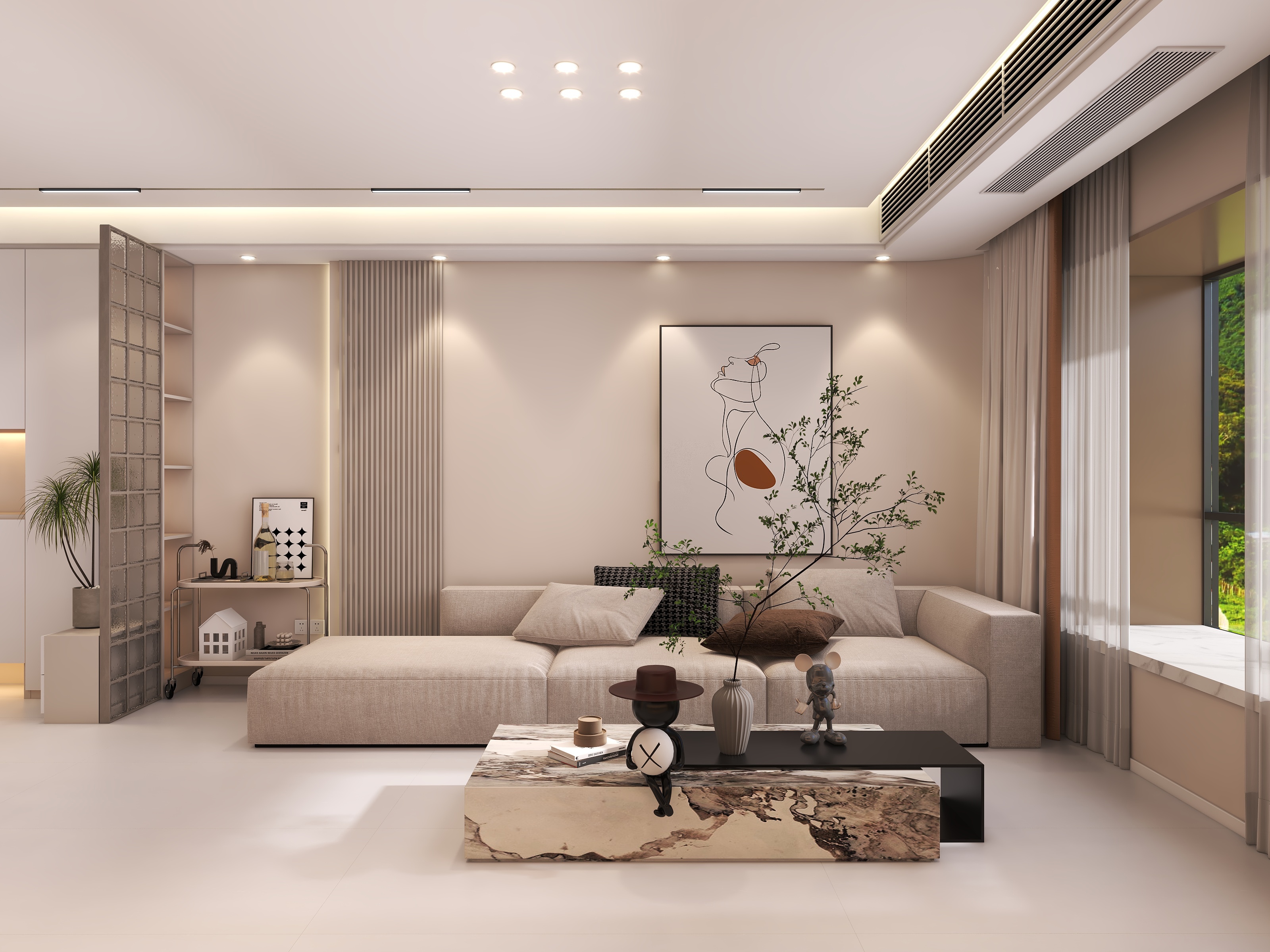 设计师1朱工-现代奶油装修效果图