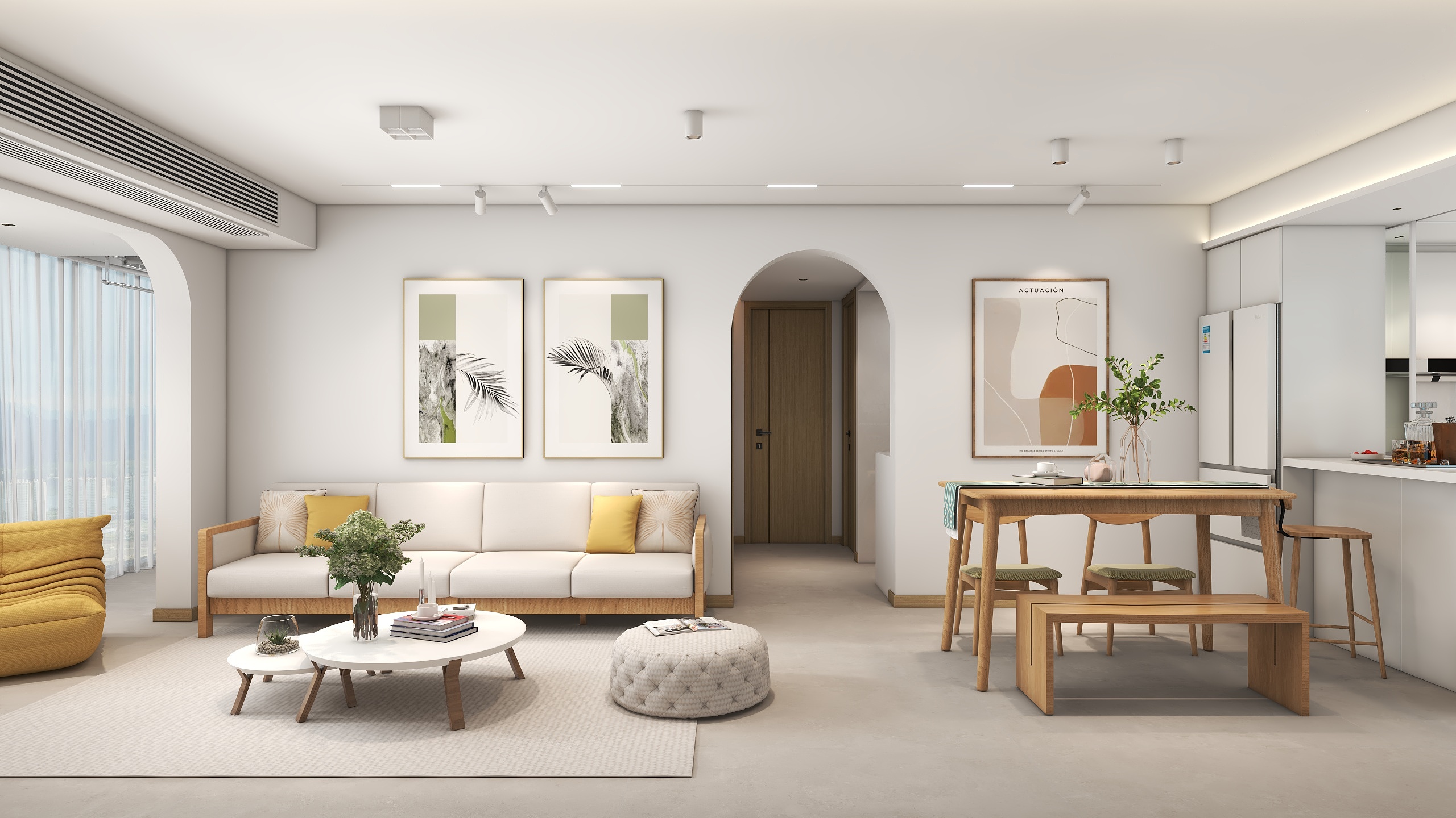 ZhouZhihang-现代原木风三居室103平方-装修设计方案