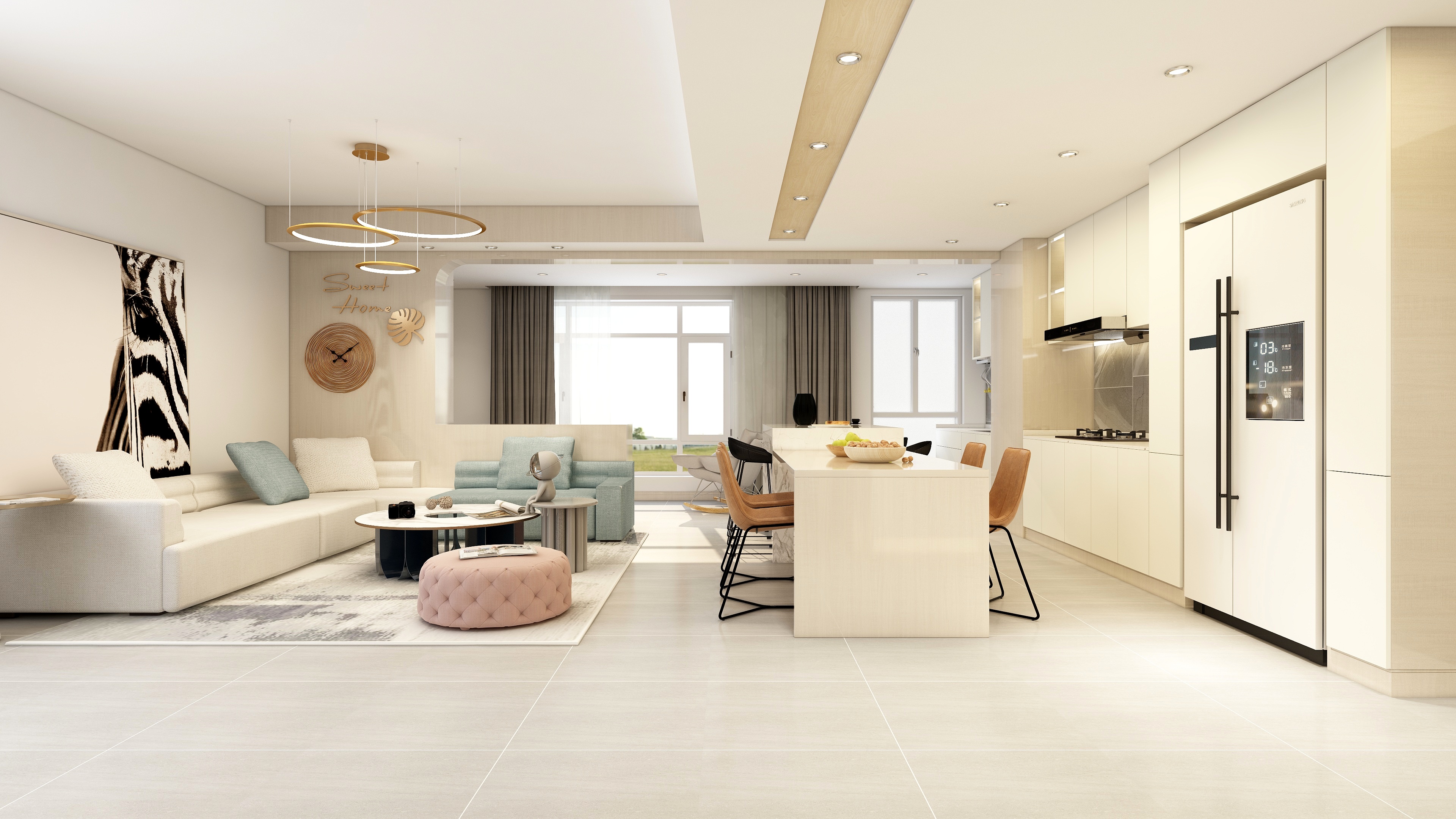 张岩-126㎡3室装修效果图