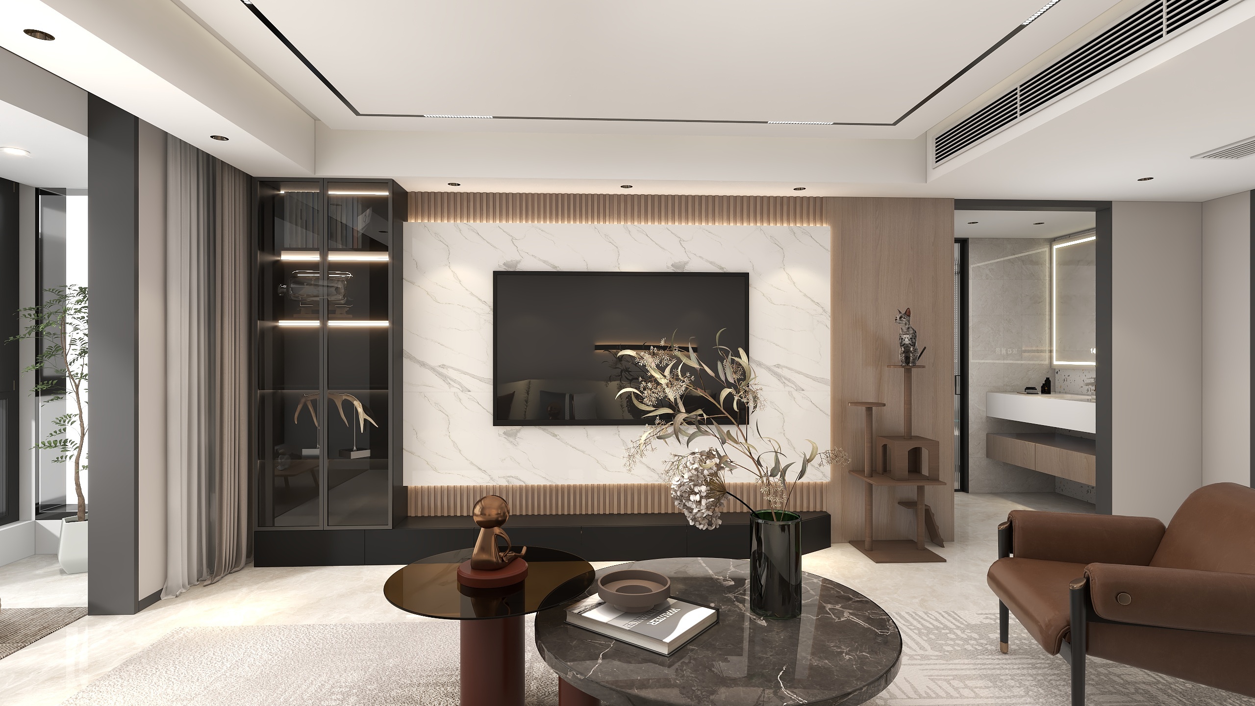 李青越-103方现代简约三居室装修效果图