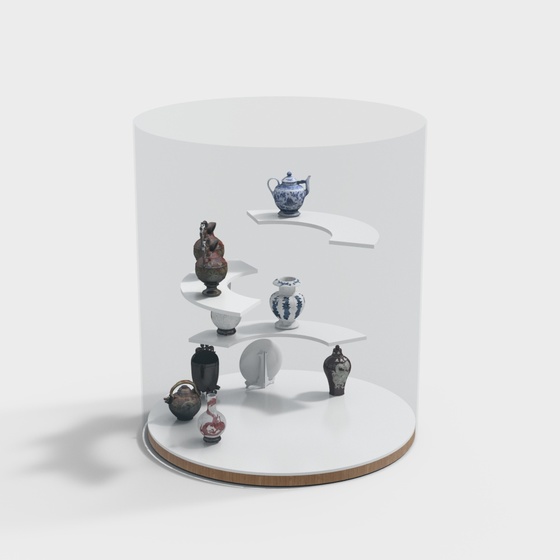 Gray Museum Showcase 3D Model