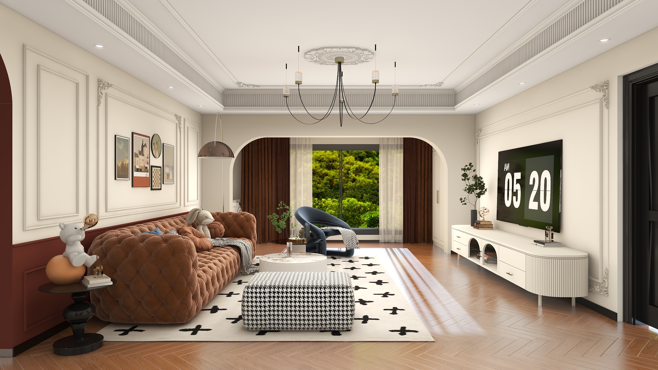 建筑设计TSiO-法式 客餐厅-副本-装修设计方案