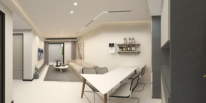 设计师吴浩龙-大鸿城中户03户型 无主灯-装修设计方案