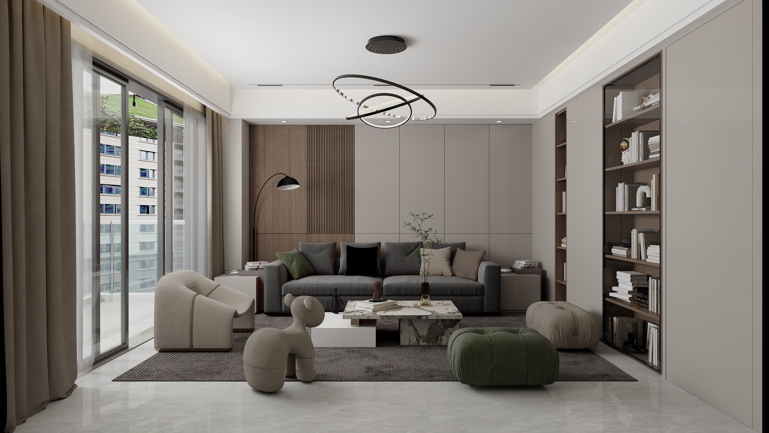 张煜强煜境设计-现代简约234㎡4室装修效果图