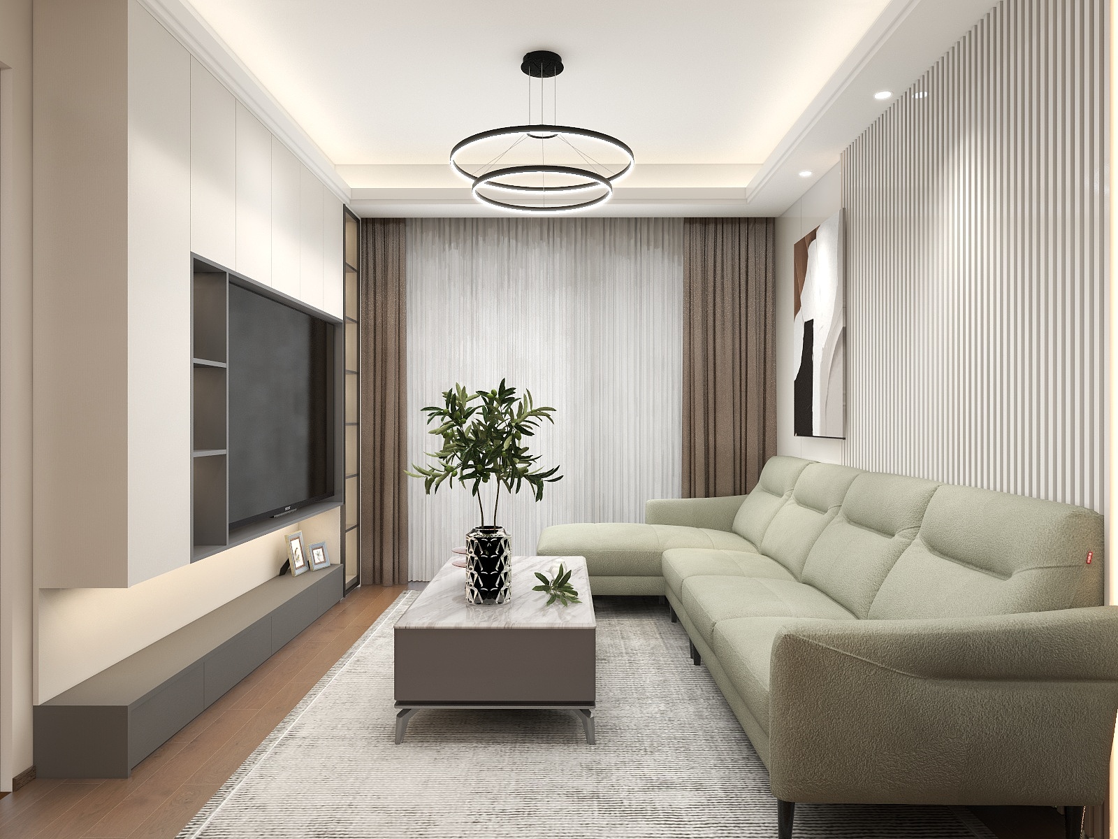 Designer张小羽-【国匠装饰】 茉湖书院89平（黛蓝灰+莫奈灰）-装修设计方案