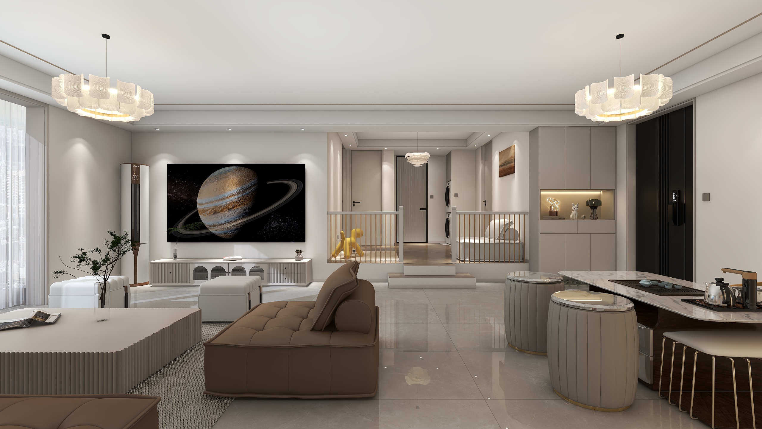 丨默涵丨-盛华园160㎡奶油色装修效果图