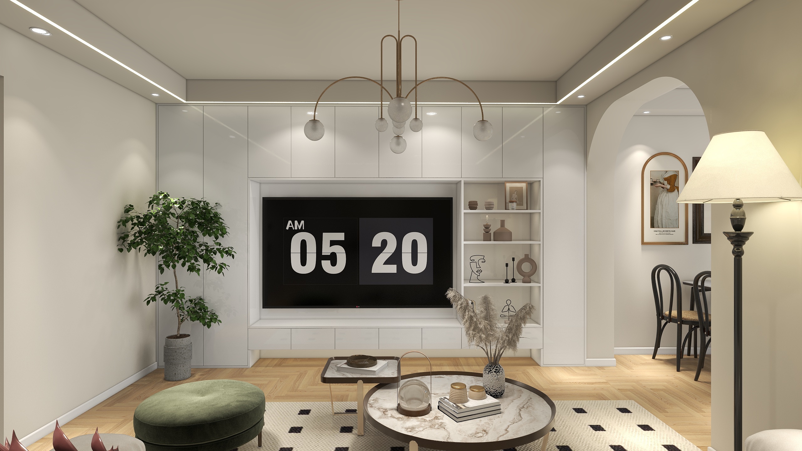 边界色彩穆沐-61平米奶油风设计-装修设计方案