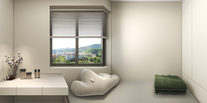 梦久空间设计-棕榈湾45-906现代效果图-装修设计方案