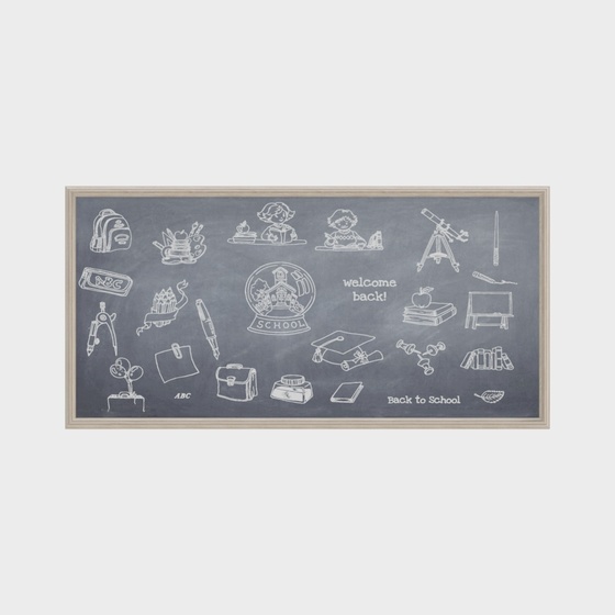 Blackboard 3D Model in Gray