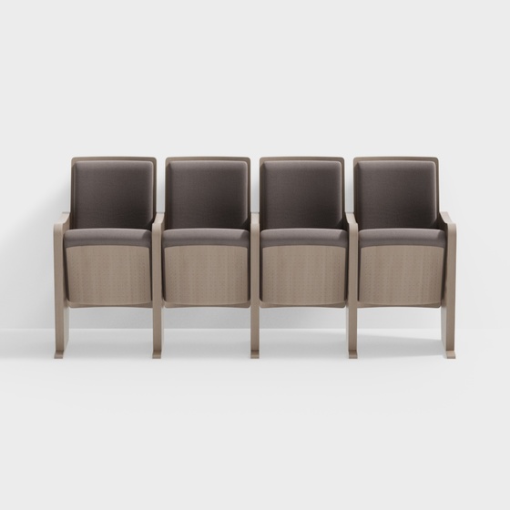 Auditorium Chairs 3D Model in Gray