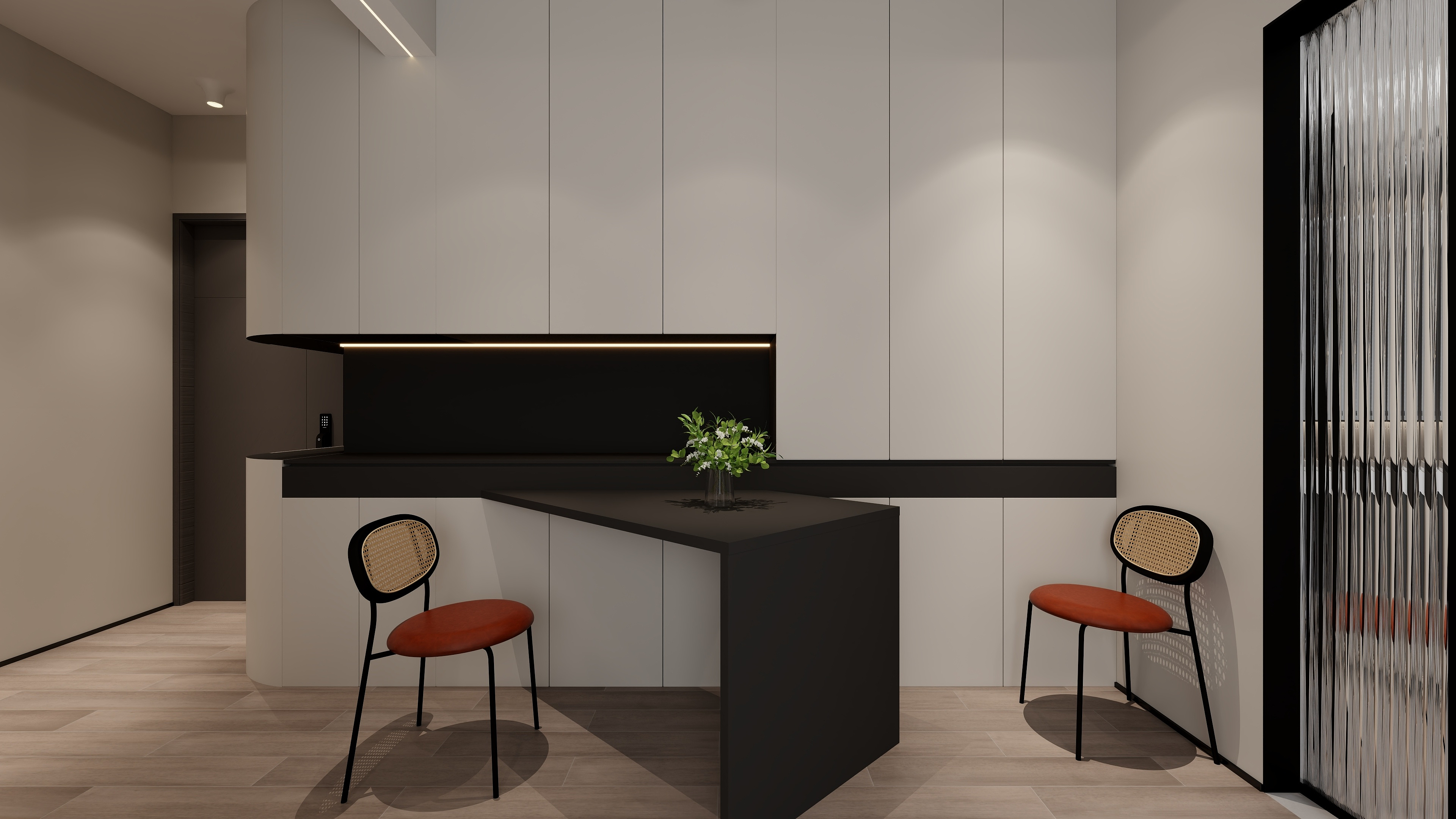 设计师丨胡月平-澳门青惠-现代简约48㎡2室装修效果图