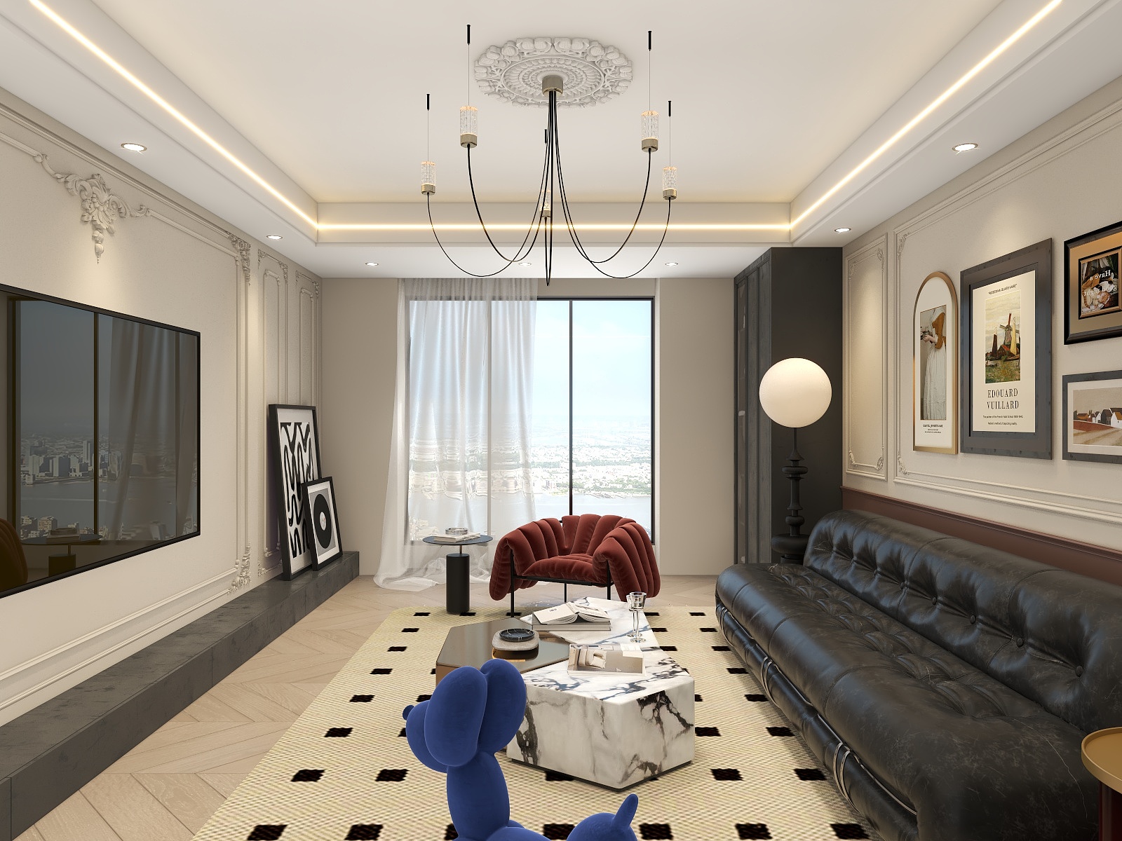 吴爽-轻法式复古奶油风格装修效果图