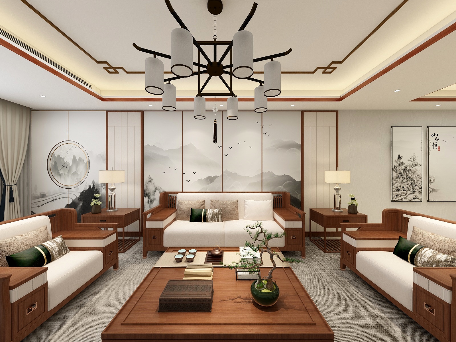 刘晋琴-中海国际社区新中式131㎡3室-装修设计方案