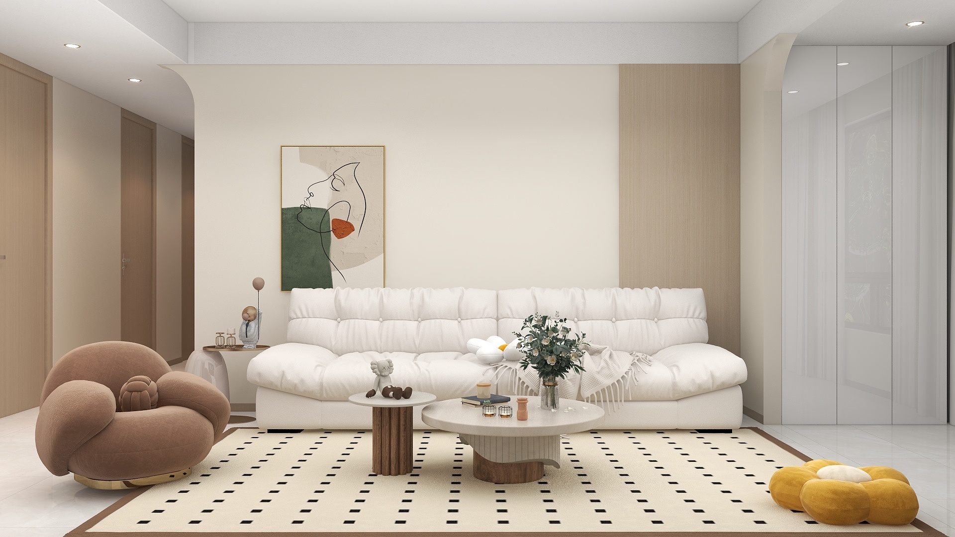 李青越-125方原木风格三居室装修效果图