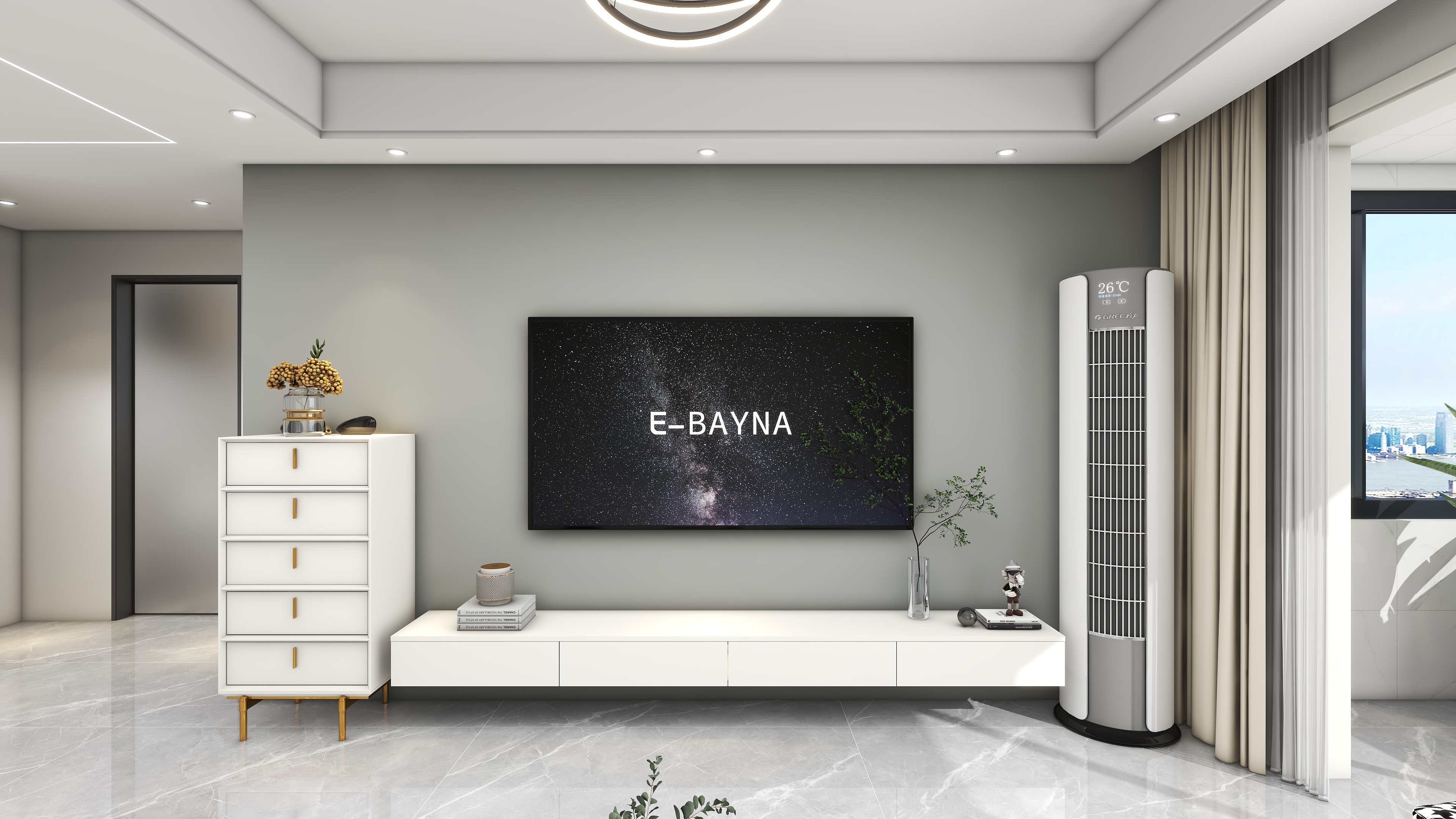 星空设计500一套-82㎡现代简约2室装修效果图