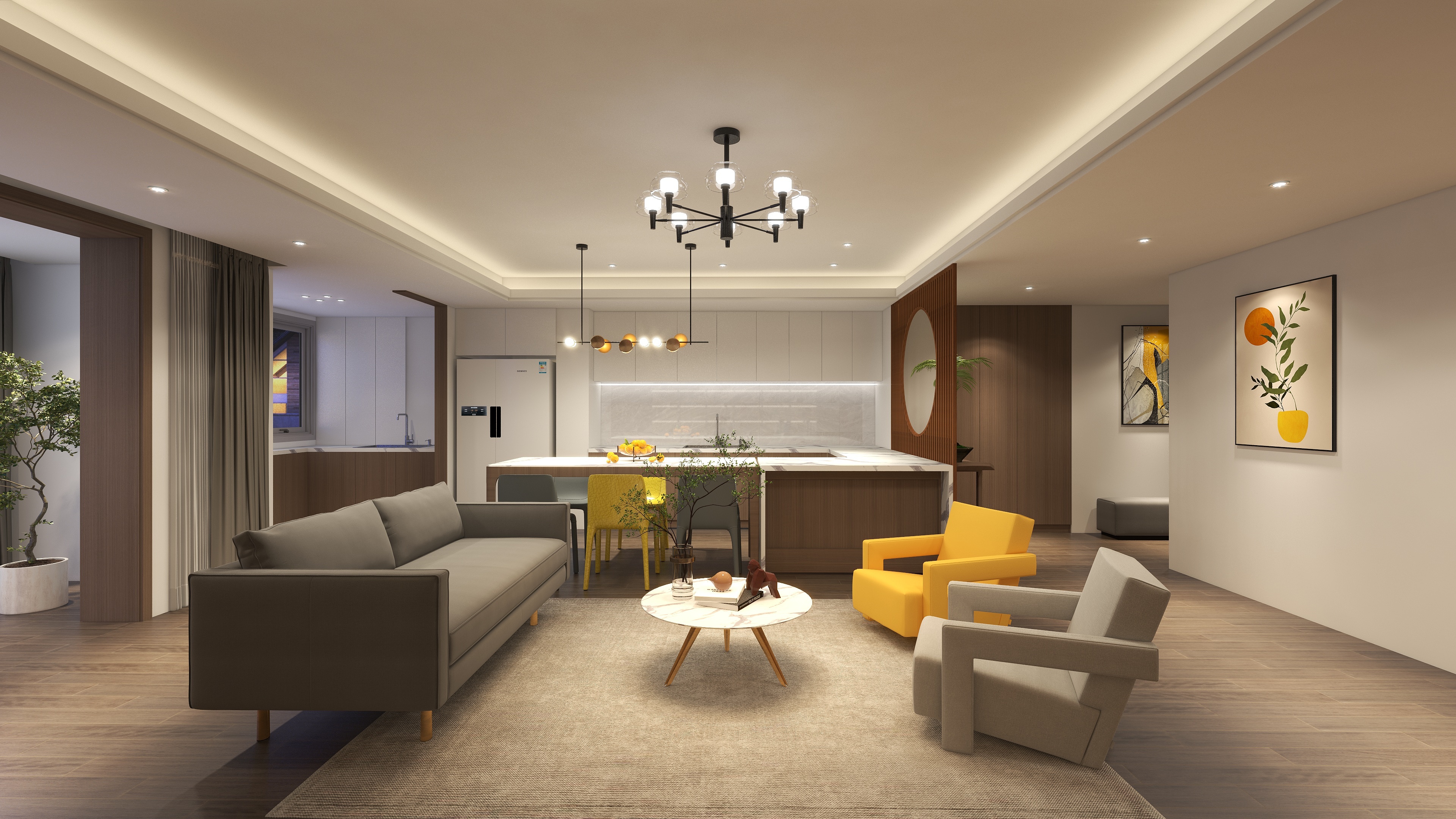 独立设计师丁维明-朗琴园134㎡-装修设计方案