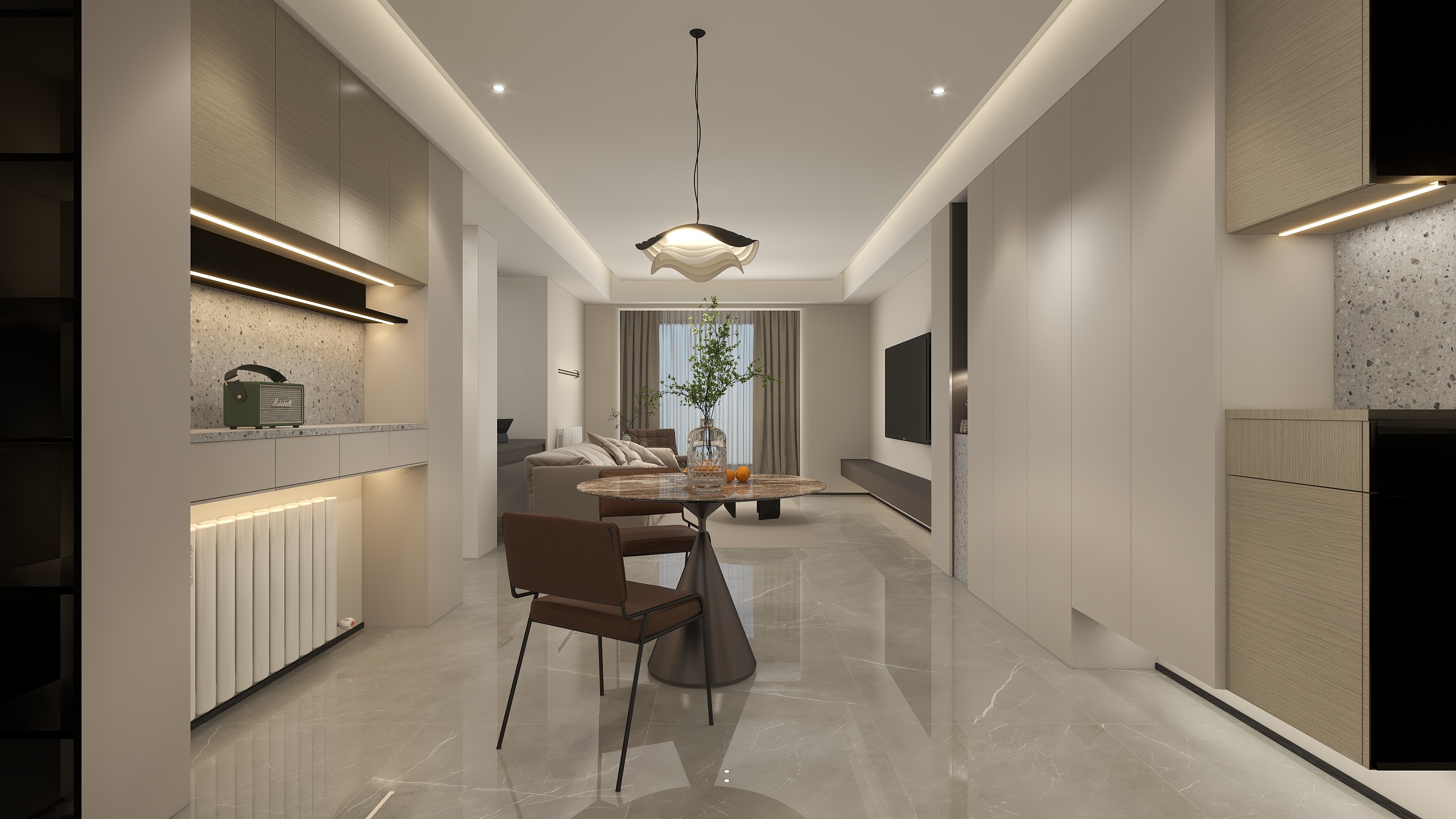 吴坚-现代极简三居室丨琨御府-装修设计方案