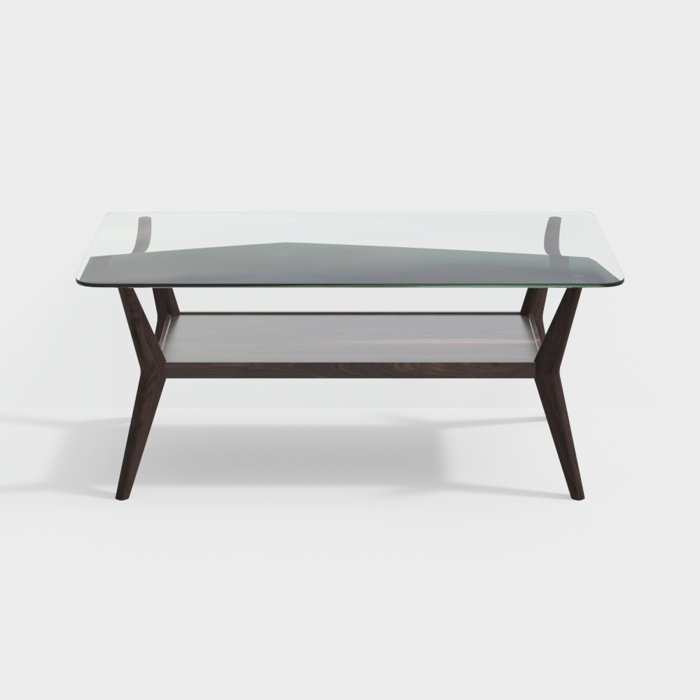 Come Home TORONTO-coffee table-110x60x45-Dark brown walnut wood3D模型
