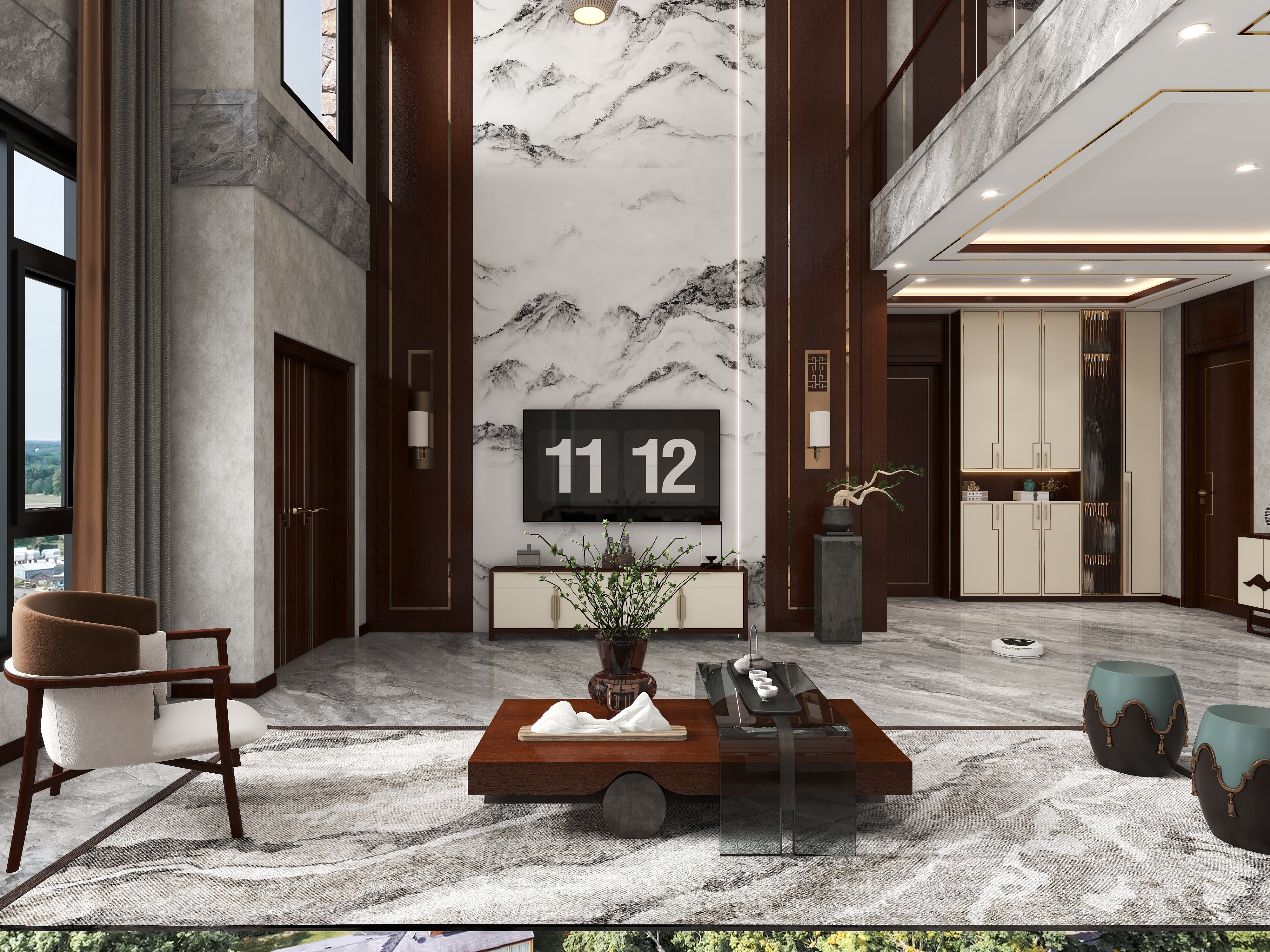 半生设计工作室-新中式别墅-装修设计方案