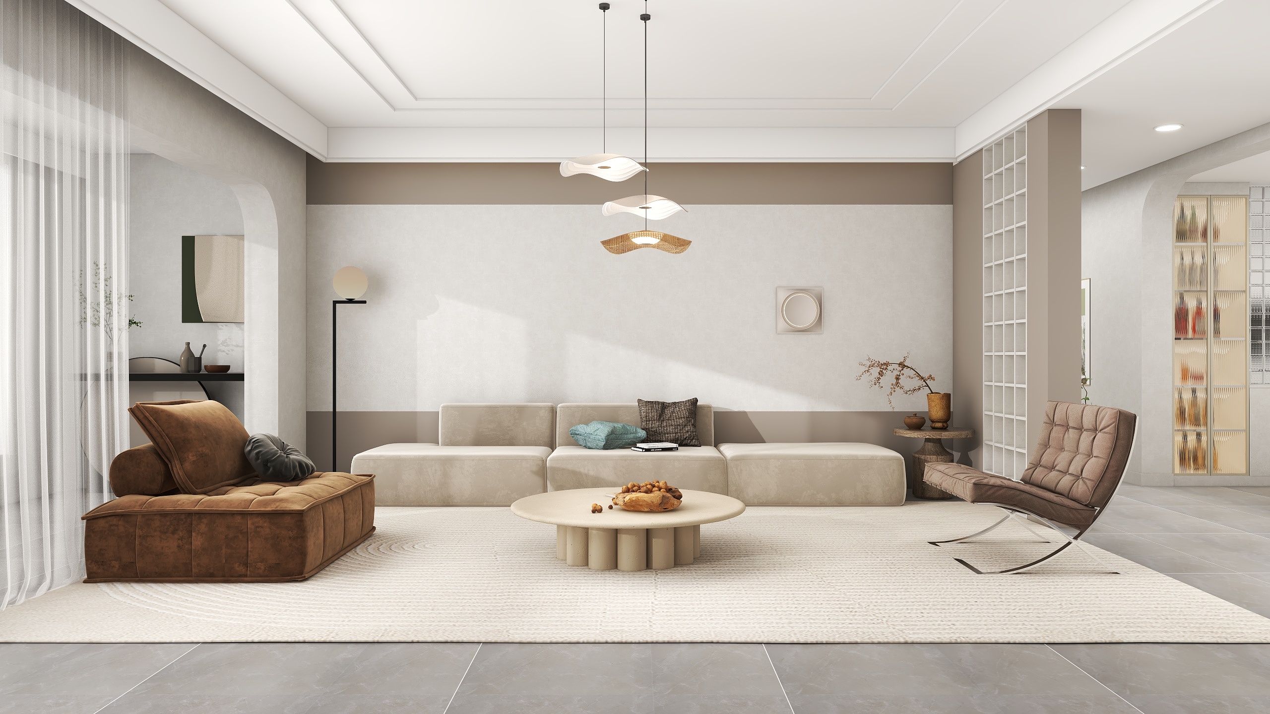 一河狸一-万科翡翠长安奶油170㎡3室装修效果图