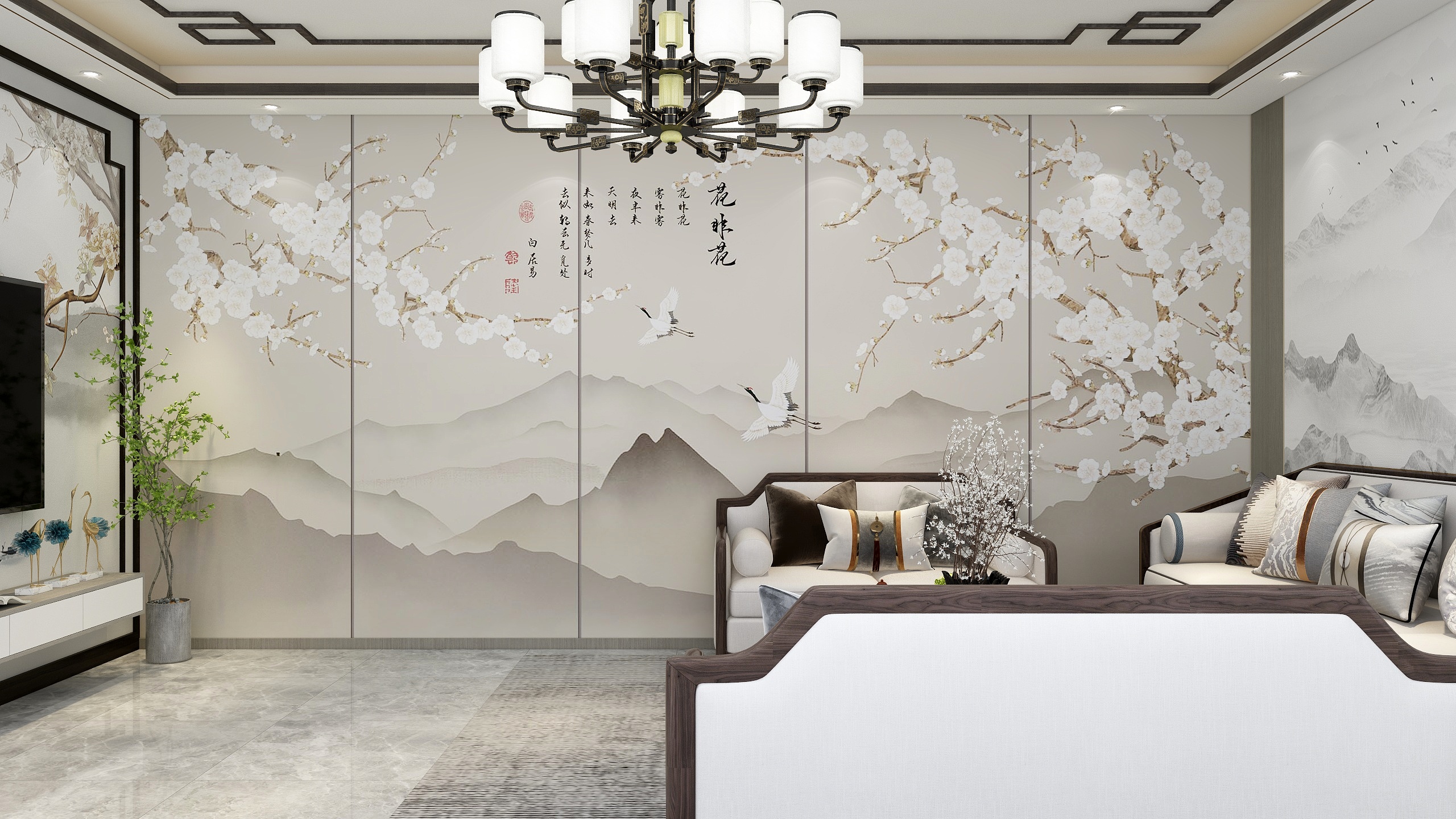 雨化石-农村自建房一层新中风-装修设计方案