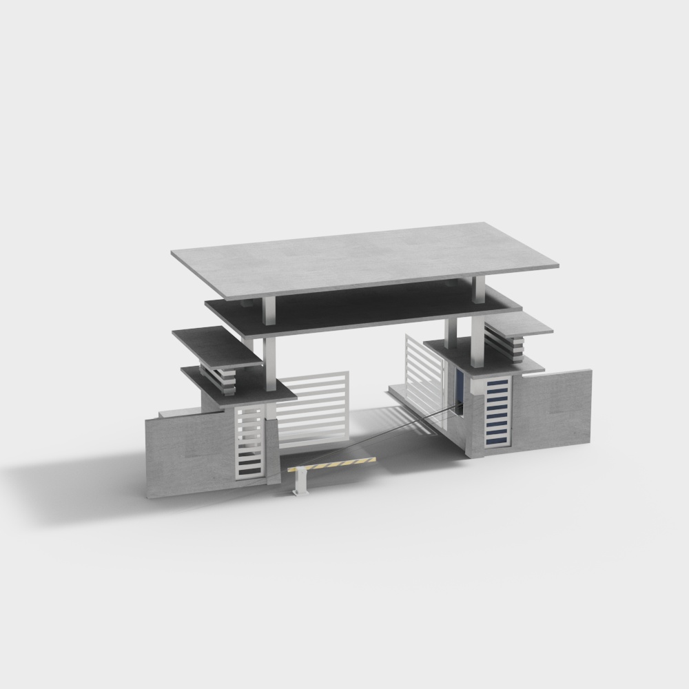 园区艺术造型大门3D模型