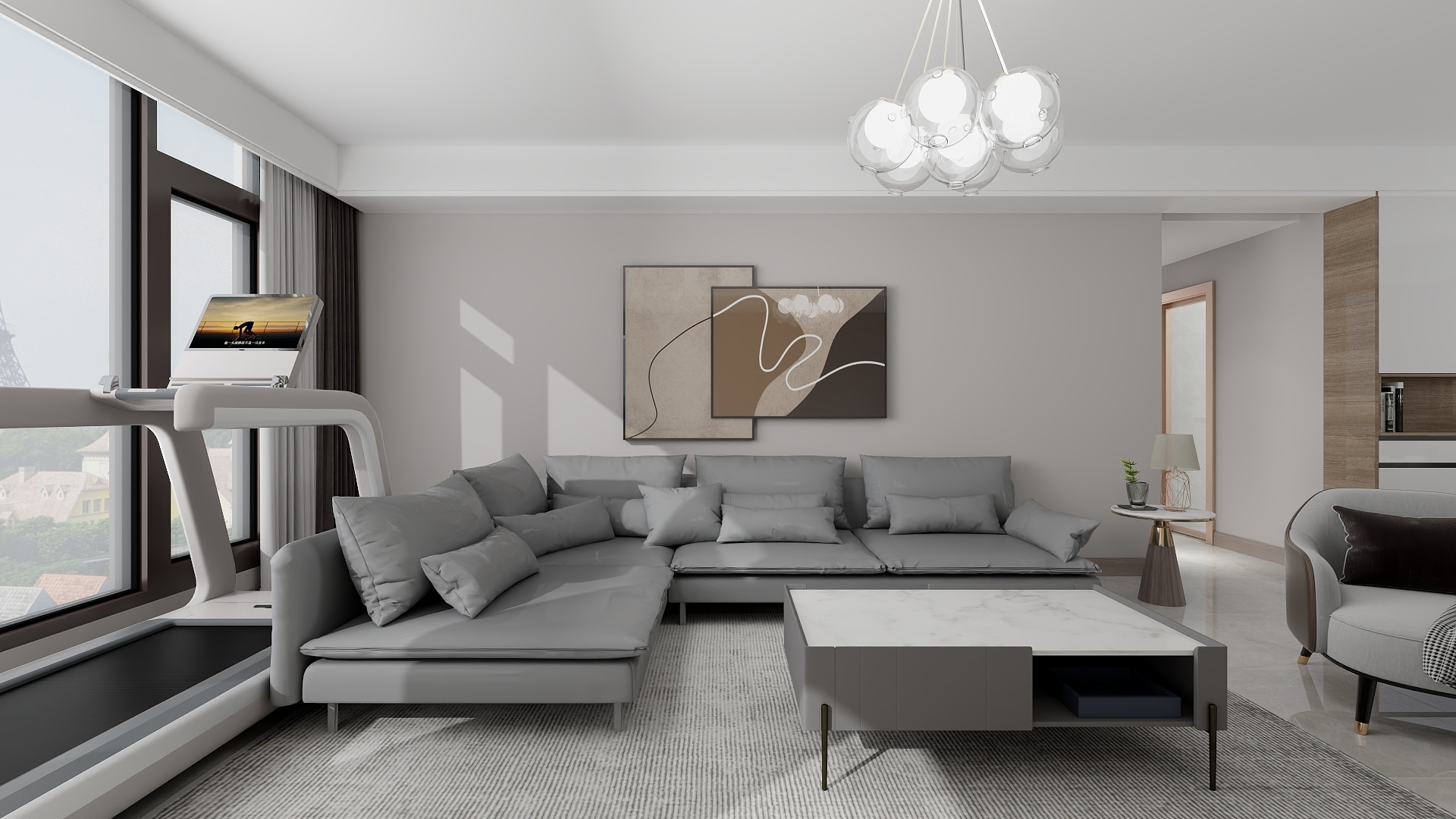 乐豪斯1-青特悦海府139㎡3室|现代简约装修效果图