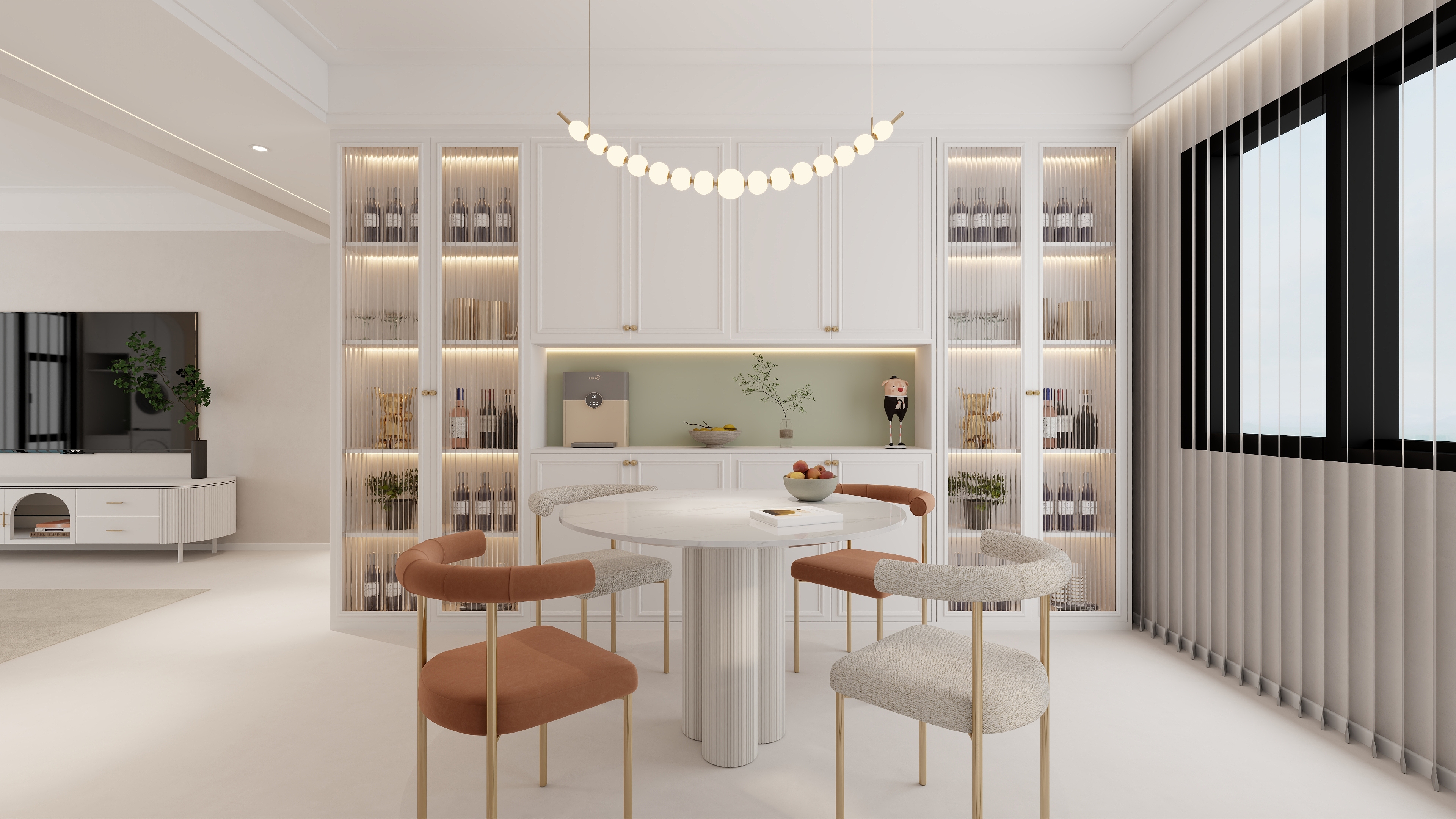 设计师丨胡月平-嘉州阳光-法式奶油119㎡4室装修效果图