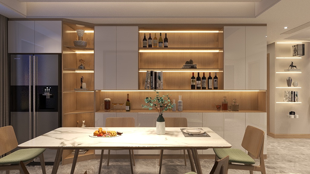 设计界的窝瓜-134平三居-北欧风装修效果图