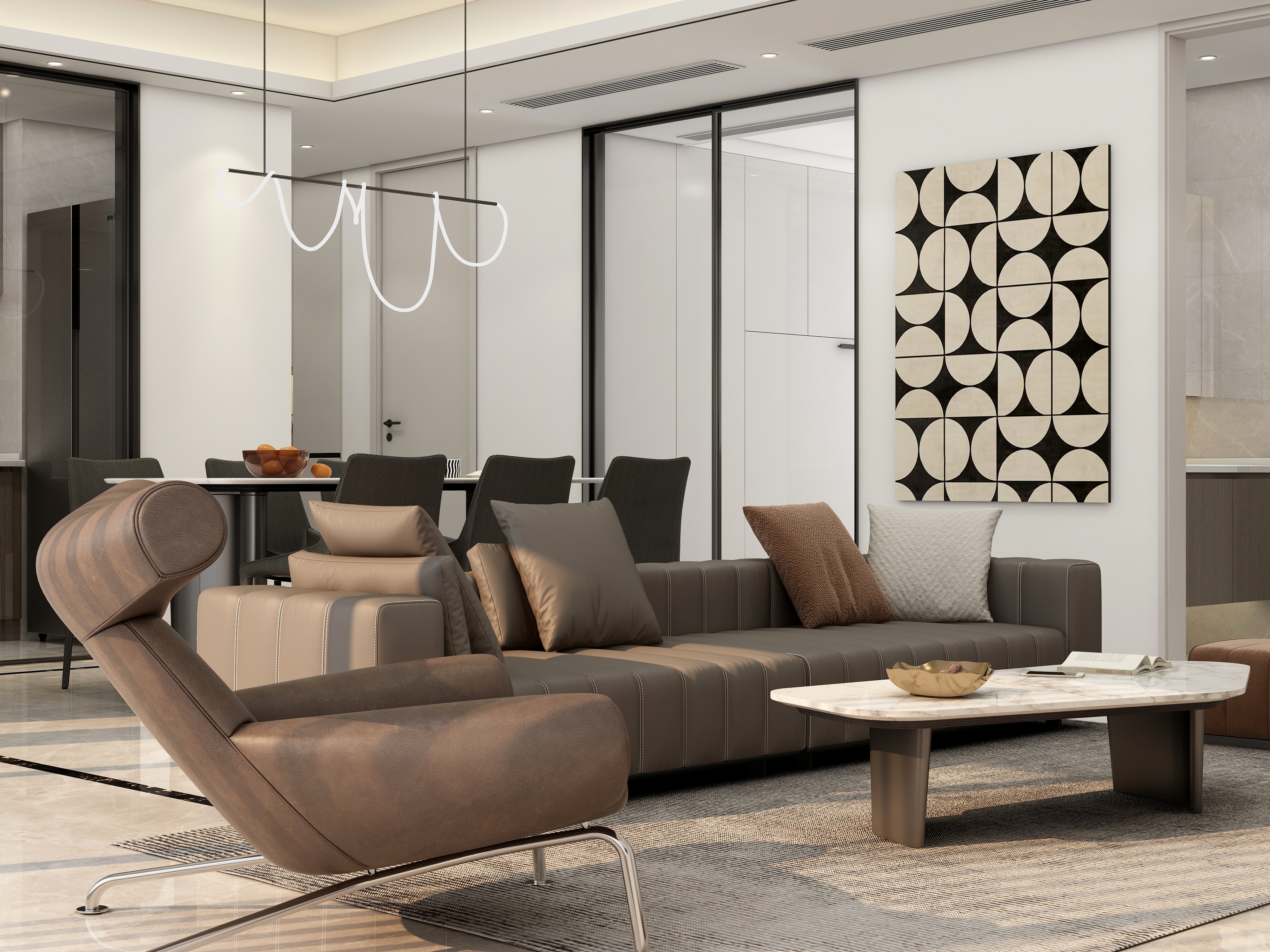 111设计效果表现-现代极简效果表现｜115m²四室两厅-装修设计方案