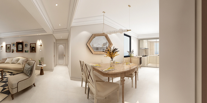 孟香-孔雀城702法式古典-装修设计方案