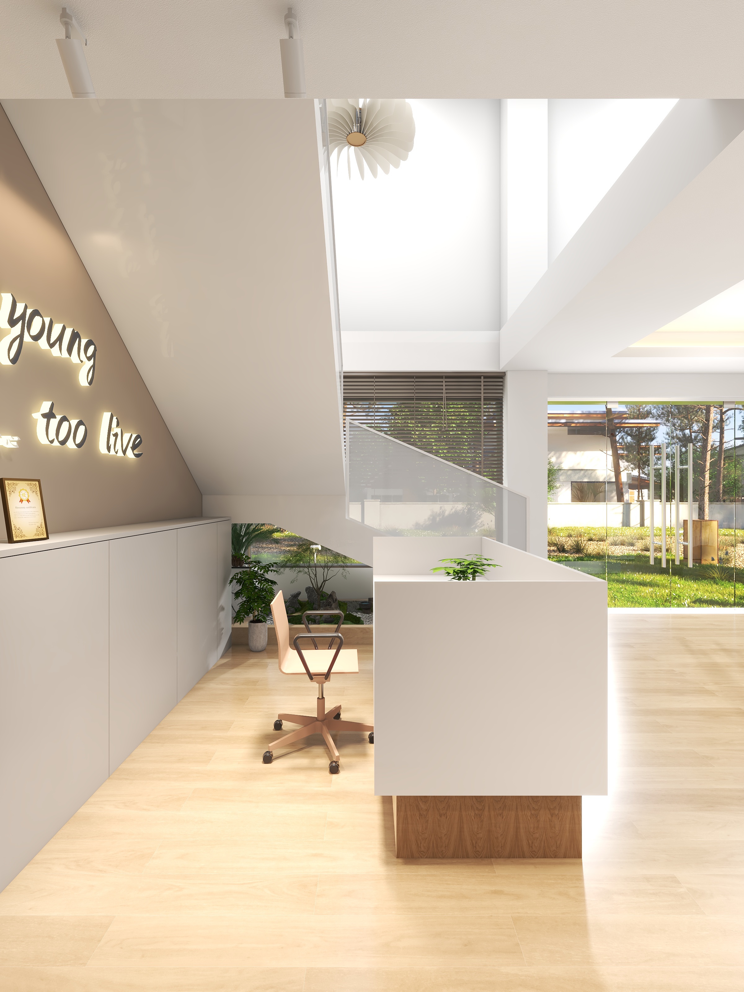 全案设计师丨阿莫-140平-奶油日式理疗馆-装修设计方案